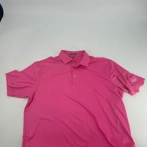Peter Millar Summer‎ Comfort Pink Golf Polo Shoal Creek Logo Mens